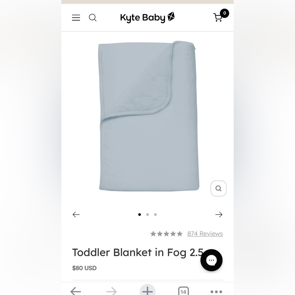 Kyte Baby Toddler Blanket TOG 2.5 / color Fog